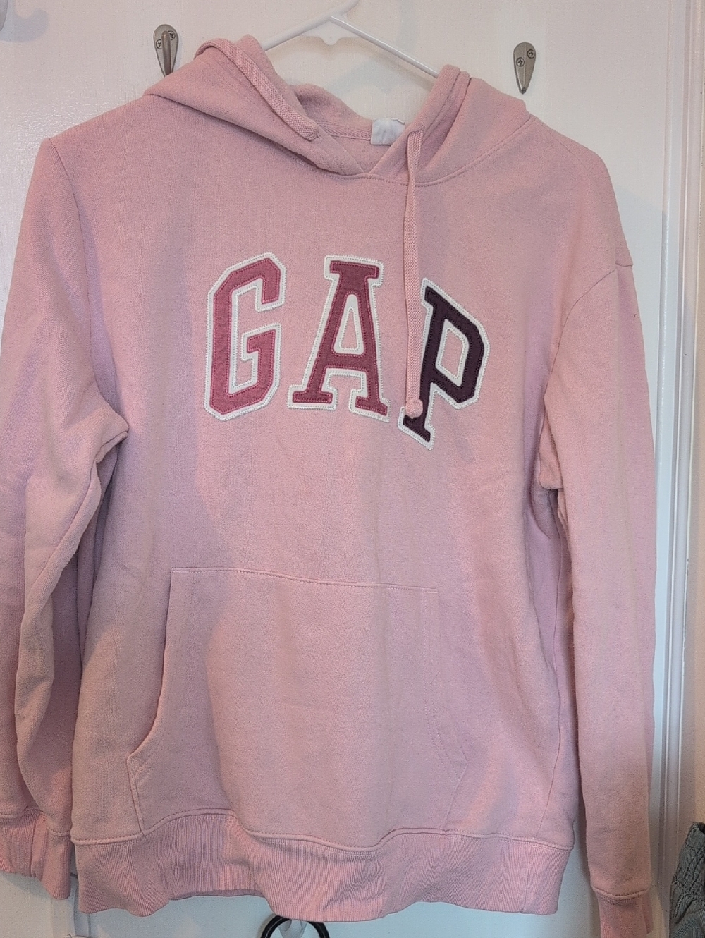 GAP Light Pink Embroidered-Letter Hoodie